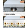 thumbnail image 6 of Pastoral Sunflowers Bed Skirt California King Size 18" Drop Farmhouse Floral Plants Leaves Ruffled Wrap Around Bed Skirts Adjustable Elastic Bedskirt Dust Ruffle for California King Size Bed, 6 of 7