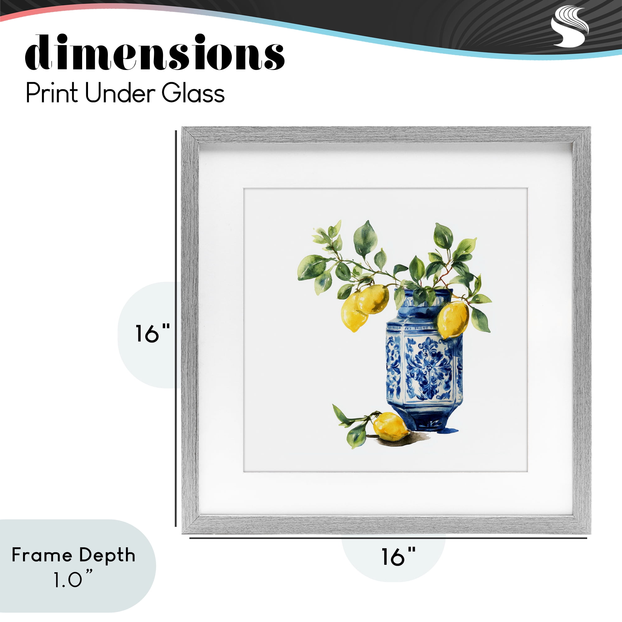 Stupell Industries Ornate Lemon Treasures Gray Framed Print Under Glass, design by Svetlana Aleynikova