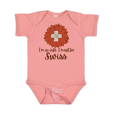 

Inktastic I m So Cute I Must Be Swiss Sunflower Gift Baby Boy or Baby Girl Bodysuit