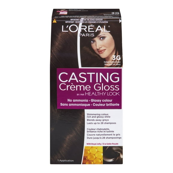 L'Oreal Healthy Look Creme Gloss Hair Color, 3G Darkest Golden Brown