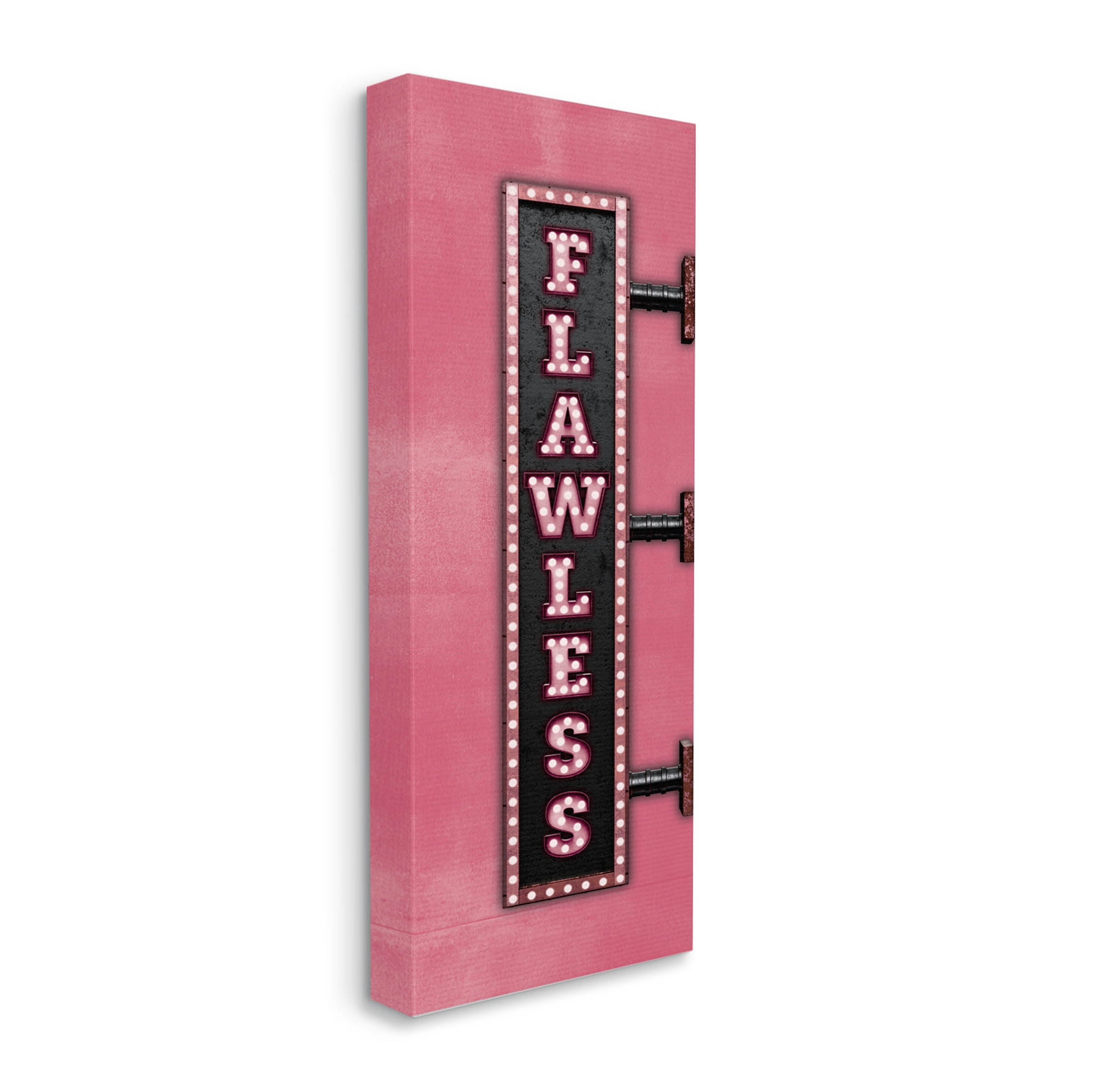 Stupell Industries Pink Flawless Retro Lights Sign Graphic Art Gallery Wrapped Canvas Print Wall Art, Design by JJ Design House LLC