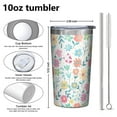 thumbnail image 4 of Pioneer Flower 10oz Tumblers Stainless Steel Tumbler with Lid and Straw,Vacuum Insulated Double Wall Travel Tumbler Cups with Cleaning Brush for Coffee, Tea, 4 of 4