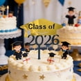 thumbnail image 5 of Klonfd Graduation Cake Class Of 2026 Cake Toppers Grad Cap Decorative Cupcake Inserts Graduation Theme Party, 5 of 5