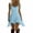 Blue, variant on Summer Dresses for Women Sleeveless V-Neck Sundress Solid Color Linen Dress Night Out Beach Vacation Ruffled Suspender Skirt