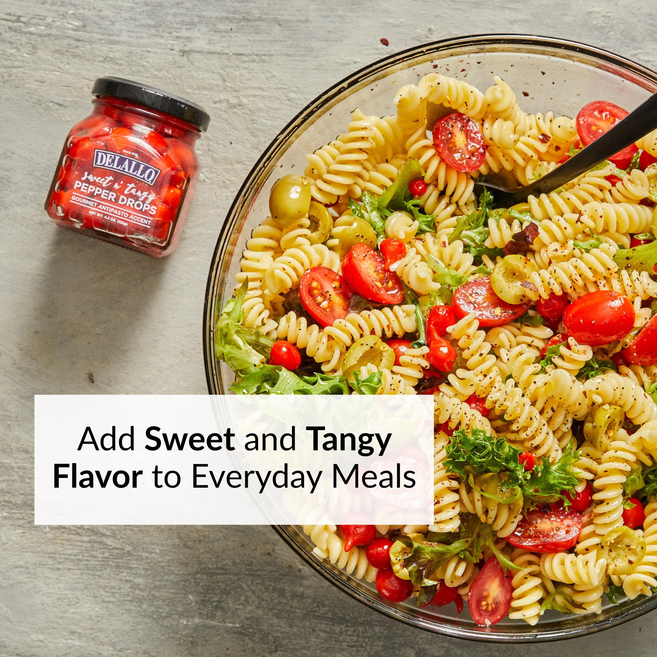 DeLallo Sweet & Tangy Pepper Drops, Non-GMO, Kosher, 4.3 oz Jar (3 pack)