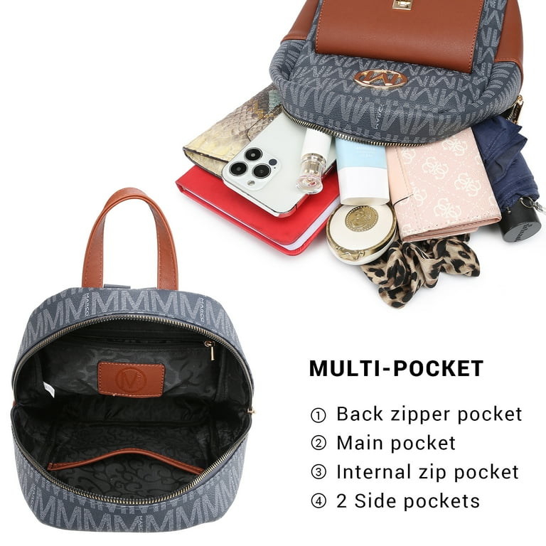 backpack purse mini multi pocket MKP Mini Backpack Purse for Women Fashion Cute Small Daypacks Purse  Shoulder Bag