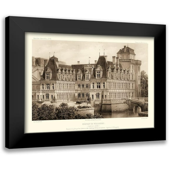 Petit, Victor 14x11 Black Modern Framed Museum Art Print Titled - Sepia Chateaux IV