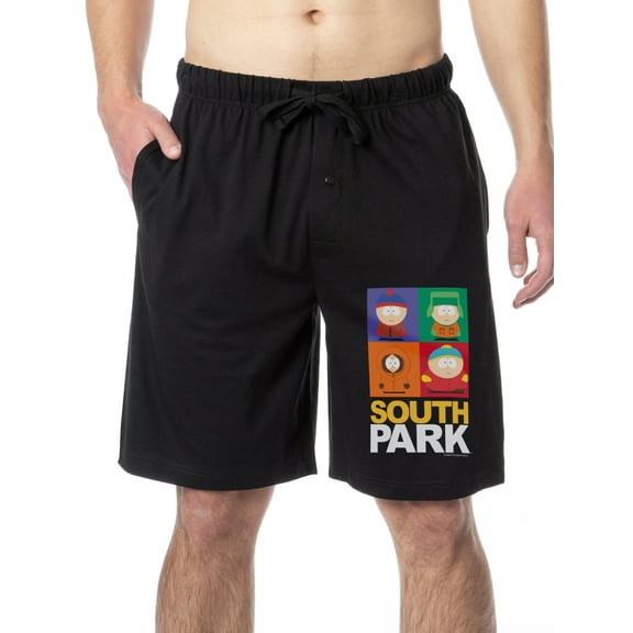 South Park Mens' Square Print Stan Kyle Cartman Kenny Sleep Pajama Shorts