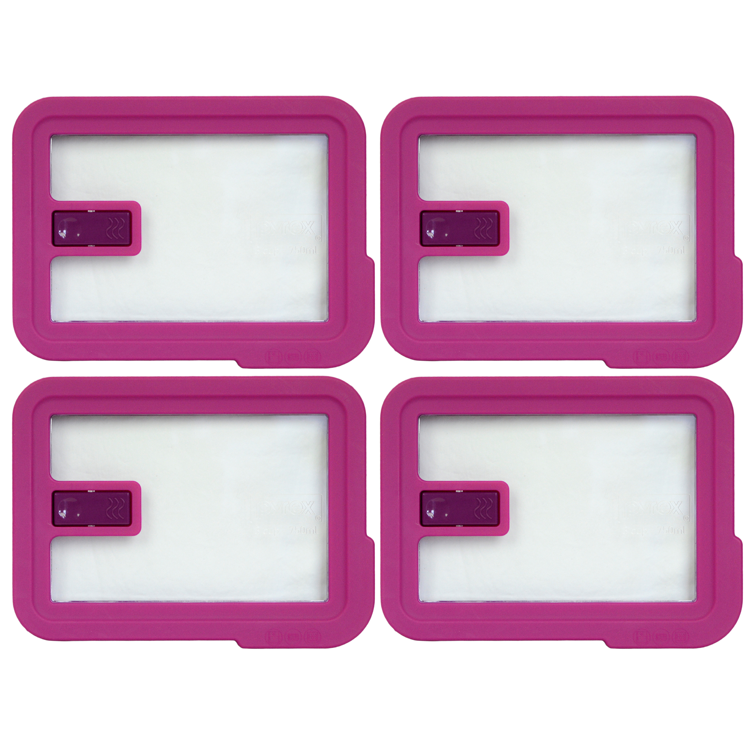 Pyrex Replacement Lid 7210 Nlc 3 Cup Rectangle Pink No Leak Cover 4 Pack For Pyrex 7210 Dish Sold Separately Walmart Com Walmart Com