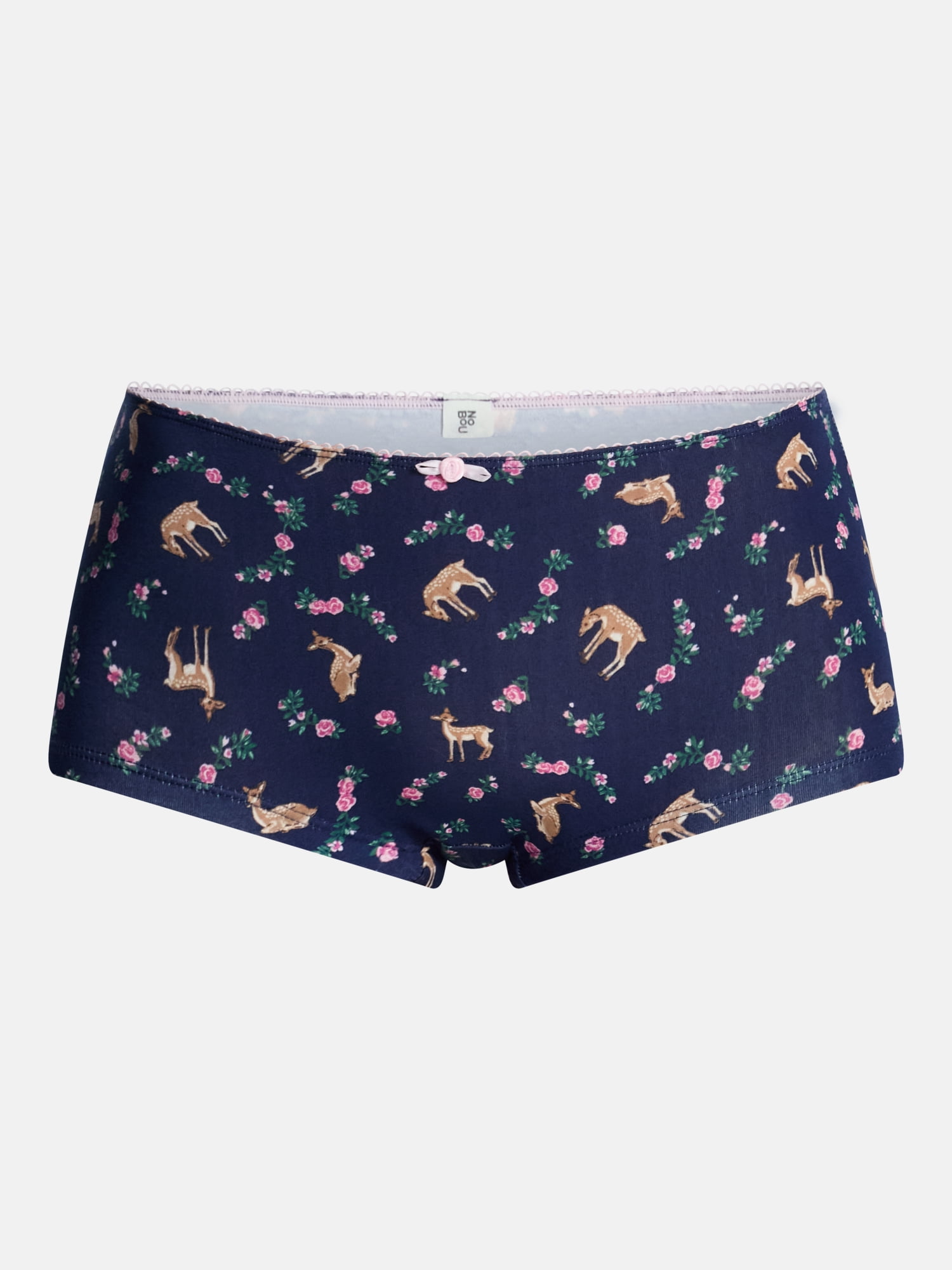 No Boundaries Cotton and Pointelle Boyshort Panties, 3-Pack, Women's XS-XXXL