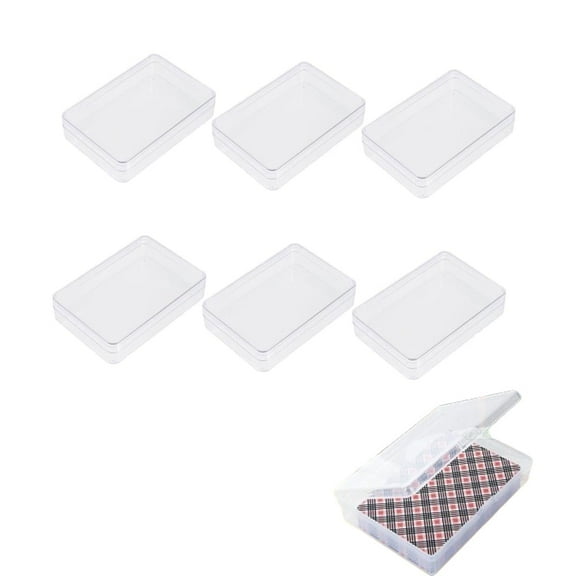 Tutuviw 6Pcs Clear Plastic Playing Card Case Deck Playing Card Cases Snaps Closed Card Holder Organizer Empty Plastic Storage Box for Bank Business Card