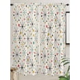 thumbnail image 5 of Middle Century Living Room Curtains 2 Panel, Geometric Modern Abstract Vintage Cafe Window Treatment, Extra Long Farmhouse Bedroom Bathroom Kitchen Curtains Drapes 104"x72", 5 of 6