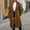 Brown, variant on Faux Fur Coats for Women Lapel Collar Open Front Fuzzy Winter Jacket Long Winter Coats for Women