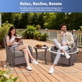 thumbnail image 4 of Jentlehouse 4-Piece Outdoor Swivel Chairs, Patio All-Weather Brown Wicker Rocker Glider Chairs with Gray Cushions for Balcony Poolside Deck Garden, 4 of 11