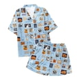 thumbnail image 7 of XINPING Halloween Pajama Set Whimsical Halloween Printed Pajama Notched Collar and Short Sleeves Cozy Home Loungewear In Short Pants for Fall and Holidays M, 7 of 7
