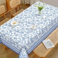thumbnail image 4 of Rustic Blue Floral Tablecloth Waterproof, Classic French Country Table Cloth Rectangle Stain Resistant, Washable Table Cover for Home Kitchen Dining Party Decoration, 4 of 6