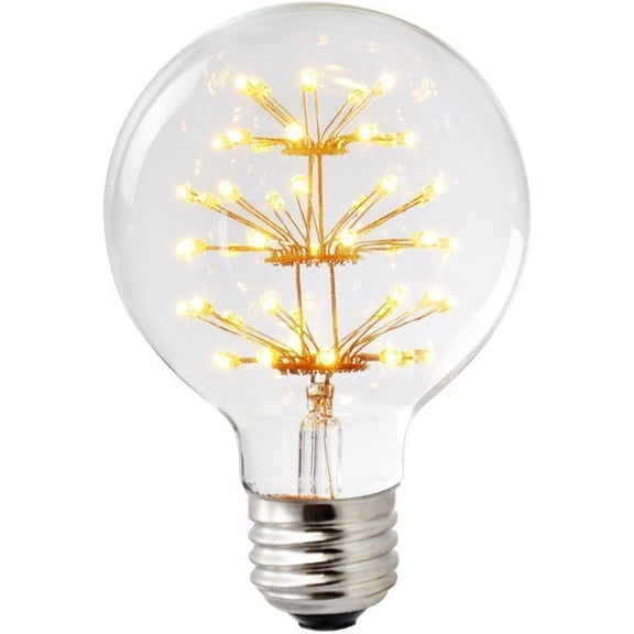 LINLIN Vintage Edison Bulbs,3W G95 E27 LED Globe Bulb Starry Style Firework Decorative LED Bulbs, Warm White 2200K, LED Filament Bulbs for Indoor Outdoor Pendant Light
