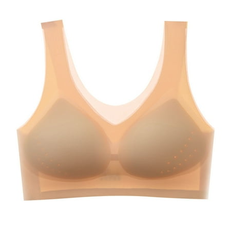 Clearance!Uooqdmx Bras for Women Plus Size Lingerie Thin Ice Silk Bra Summer Comfortable Ice Silk Bra Thin Ice Silk Lifting Bra Comfortable Bras for Women Beige 3XL