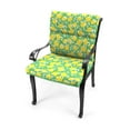 thumbnail image 2 of Jordan Manufacturing 44" x 22" Citrus Pod Green and Yellow Fruit and Fuzzy Pod Green Solid Reversible Rectangular Outdoor Chair Cushion with Ties and Hanger Loop, 2 of 12