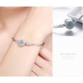 thumbnail image 5 of Evil Eye Bracelet Sterling Silver Clasp Charm Bangle Bracelet for Bead Charms with Sapphire Gemstones Evil Eye Clip Lock Stopper(17/19cm/ 21cm), 5 of 5
