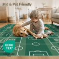 thumbnail image 4 of ODIKA 3'x5' Washable Throw Rug Stain Resistant, Low Profile, Non-Slip Doormat Door Football Field Inspired Boundary Graphic Soccer for Entryway, Kitchen, Mudroom, 4 of 7