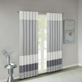 thumbnail image 2 of Madison Park Adult Stripe Pattern Pintuck Lined Polyester Curtain Panel, 50" x 84", Grey, 2 of 5