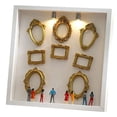 thumbnail image 1 of Mini Golden Frame Silhouette Box Improved Shadow Box Frame Kit With Golden Miniature Figure Celebrat, 1 of 4