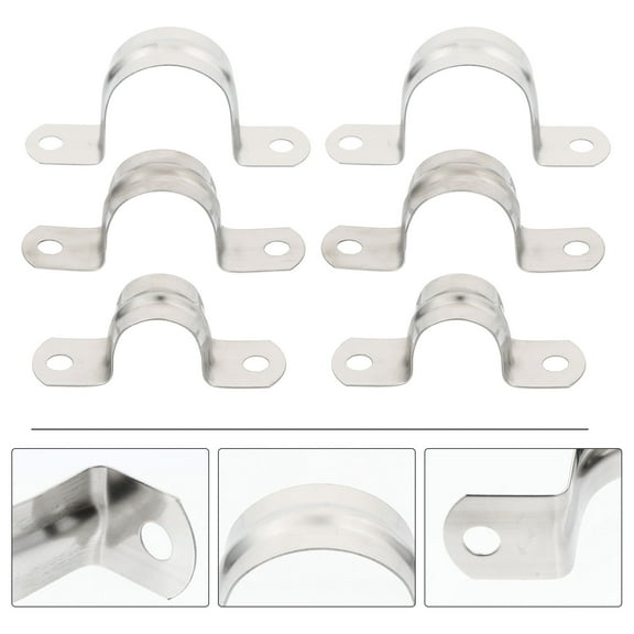 HEALEEP Stainless Steel Pipe Clamps 36Pcs U Shaped Bracket for Plumbing Pipes Portable 7.1X3cm