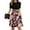 #002-Pink, variant on Xyxonk Womens Midi Dress Short Sleeve Teacher Dress with Belt Modest Semi-Formal Crew Neck Floral Printed 2025 Vintage a Line Dress White S