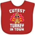 thumbnail image 3 of Inktastic Thanksgiving Cutest Turkey in Town Boys or Girls Baby Bib, 3 of 4