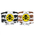 thumbnail image 1 of Químicas peligrosas radiaciones nocivas, tóxicas amarillo patrón círculo espantoso símbolo ilustración Pulsera pareja de cuerdas de cuero Unbranded M, 1 of 3