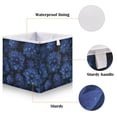 thumbnail image 3 of Foldable Fabric Storage Bin Home Cubes Clothing Organizer Bins Large Collapsible Box Basket for Home Organizer Deep Blue Flower, 3 of 7