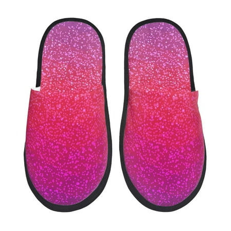 Balery Light Purple Glitter Slient Indoor Furry Fleece Comfort House Shoes Soft Non-Slip Home Shoes Cotton slippers House Slippers-- Medium