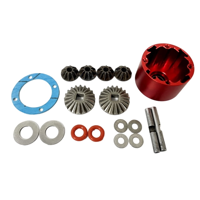 Juego de engranajes diferenciales de metal Vogacara para 1/10 Rc LOSI Baja Rey 4WD rojo