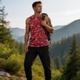 thumbnail image 4 of UDAUDU Men's Tank Top Camo Cotton Soft Sleeveless Workout Muscle Shirts Casual Comfortable Gym Running Shirt Red 4XL, 4 of 6