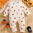 thumbnail image 2 of mgoYE Halloween Baby Boy Girl Outfit Pumpkin Long Sleeve Onesie Romper Jumpsuit Halloween Clothes Girl Boy, 2 of 9