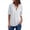 White, variant on Patlollav Summer Saving Plus Size Womens Summer Long Sleeve Shirts Zip Casual Tunic V-Neck Rollable Blouse Tops
