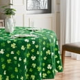 thumbnail image 3 of St Patricks Day Gradient Green Shamrock Tablecloth Round Washable Table Covers for Indoor Outdoor Dining Table Home Party Decorations 60x60 Inch, 3 of 6