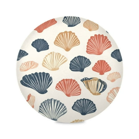 

Round Plate Mat 15.4x15.4 Inchesx4 Placemat Table Mat Kitchen Mat Coffee Mat Fabric Thick Strong Wear-Resistant Heat Resistance Cartoon Colored Shells