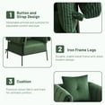 thumbnail image 6 of Furniliving Upholstered Accent Chair, Oversized Barrel Armchair with Thicker Seat Cushion and Pillow, Club Chair for Living Room Bedroom Makeup Room, Green, 6 of 10