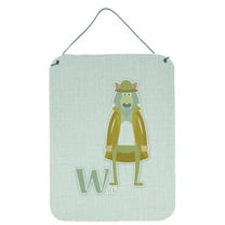 Carolines Treasures BB5748DS1216 Alphabet W for Wolf Wall or Door Hanging Prints 12WX16H multicolor