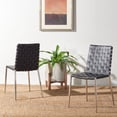 thumbnail image 2 of SAFAVIEH Rayne Woven Dining Chair, Black/Silver, Set of 2 (15.8 in. W x 19.8 in. D x 33.5 in. H), 2 of 14