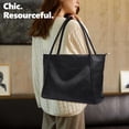 thumbnail image 2 of Bolso de mano Utenwat, tamaño grande, piel vegana negra, para mujer, 16 L, 2 of 6