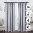 thumbnail image 4 of CJC Gray Blackout Curtains with Sheer Voile Overlay, Grommet Top Thermal Insulated Curtains, 2 Panels, 52"x84", 4 of 9