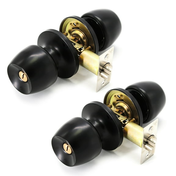 Villar Home Designs Door Knob Versa Black Keyed 2 Pack