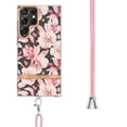 thumbnail image 3 of SaniMore Crossbody Design Case for Samsung Galaxy S23 Ultra (6.8" 2023), Adjustable Shoulder Strap Shockproof Silicone Floral Back Cover for Girls Women [Slim Lightweight] Cord Cover, Pink Flower, 3 of 7