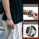 thumbnail image 4 of Metal Watch Case Rubber Band Glass Bumper Cover Set for Apple Watch Series 9/8/7/6/5/4/SE 44mm 45mm Replacement Band Black / Yellow 45mm, 4 of 5
