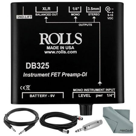 Rolls ROLLS-DB325-KIT1012-NFBA Instrument Fet Preamp DI with Adapter