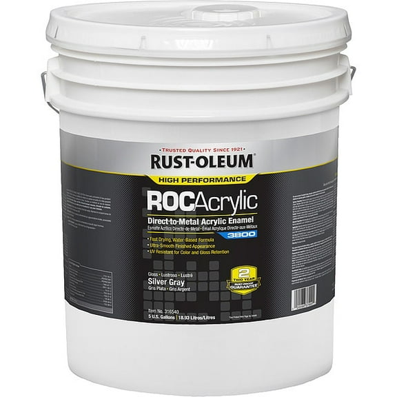 Rust-Oleum Acrylic Enamel Coating,Silver Gray,5 gal 316540
