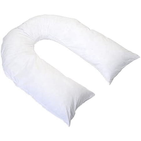 Total U-Shaped Body Pillow by Hermell Products includes White Cover, Relief for Neck Pain, Back Pain, Adds Extra Support, Pregnancy Pillow,66" x 43" x 6"- BP7200MO